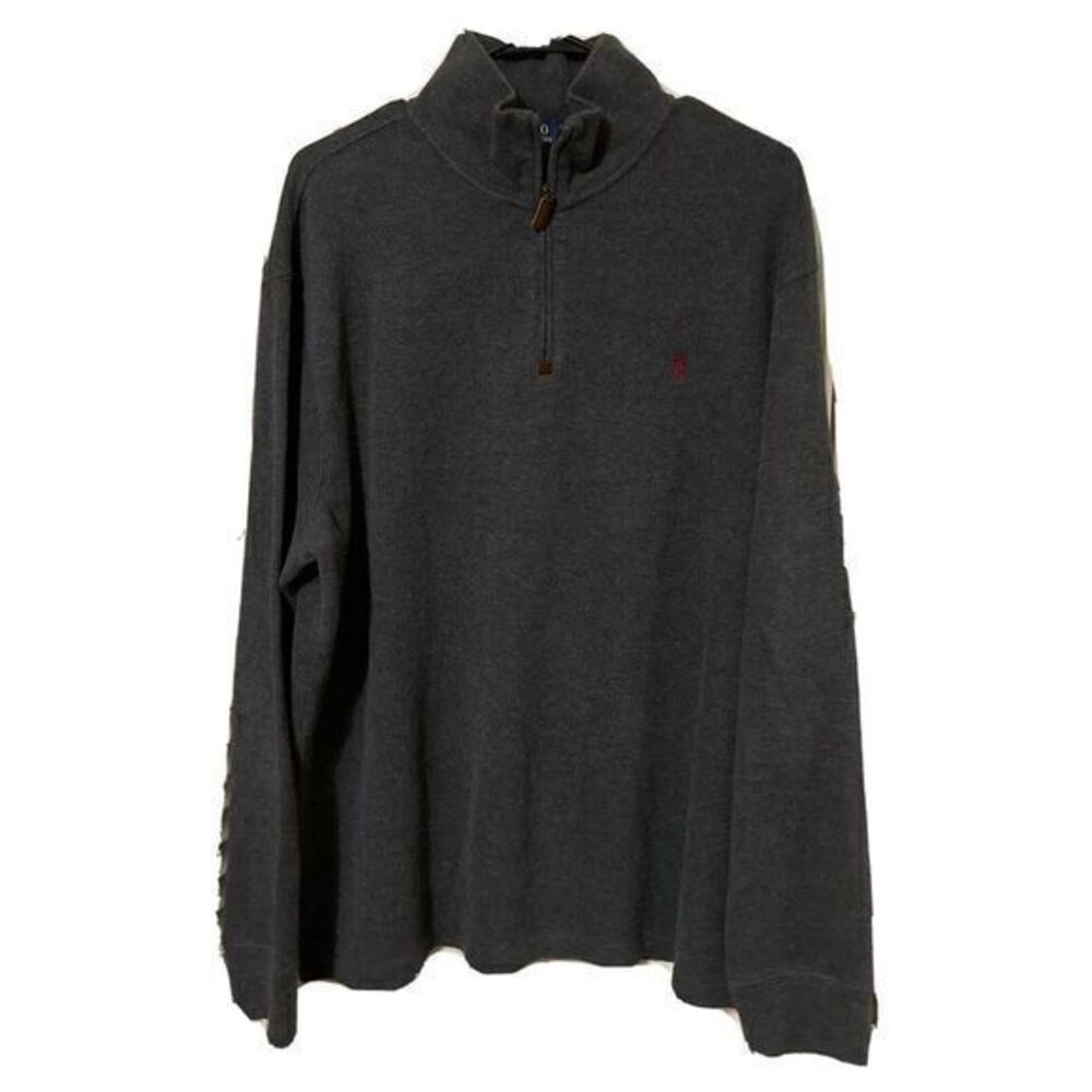 Polo Ralph Lauren Quarter Zip Mens Sz XL Gray 1/4 Pullover Soft Cotton Preppy